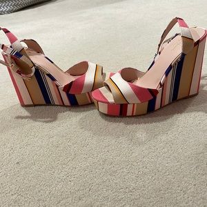 Kate Spade striped wedges